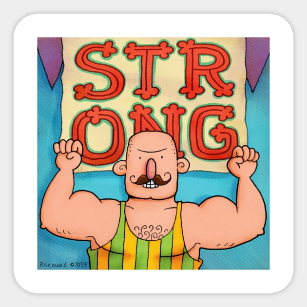 Strongman Sticker by drawboy